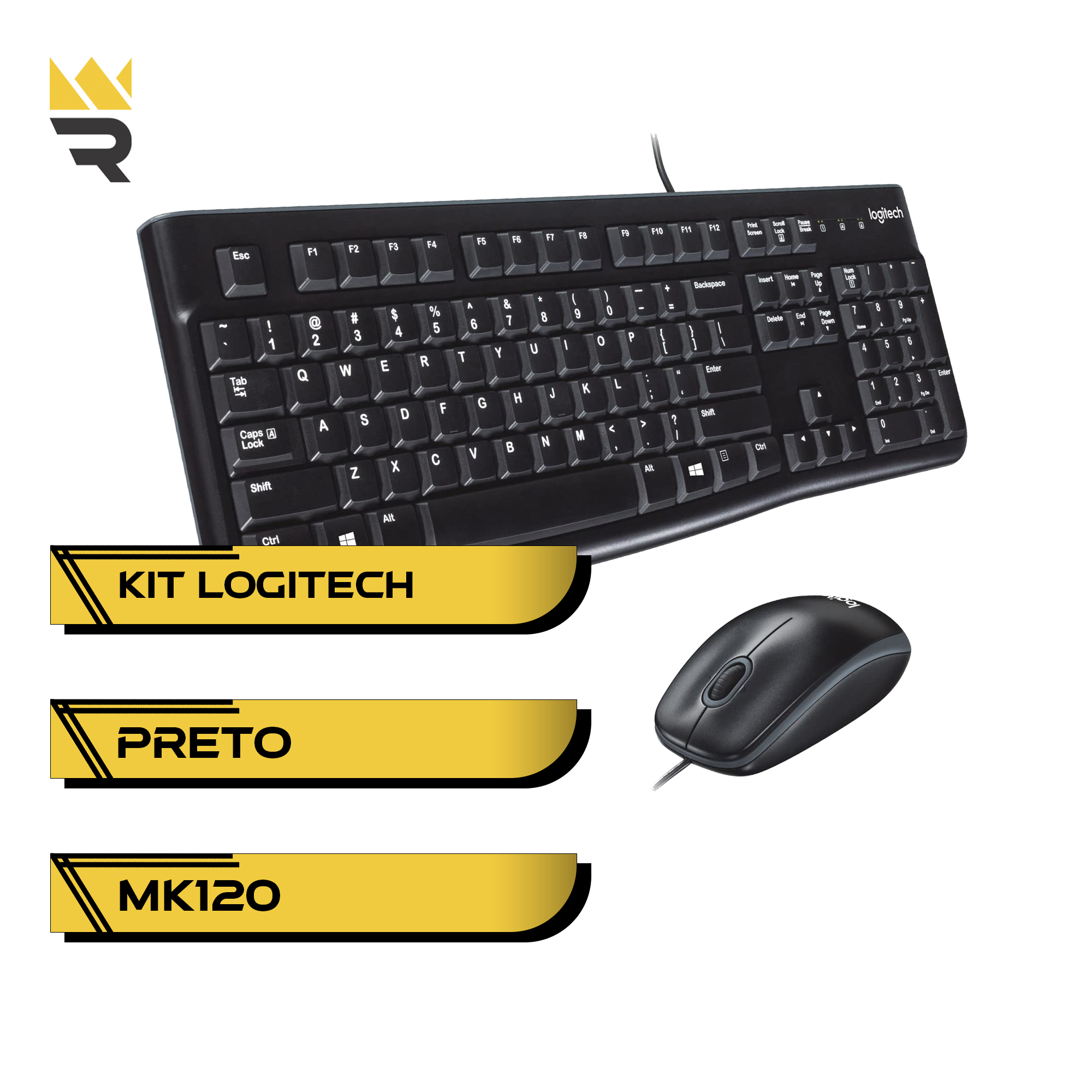 TECLADO + MOUSE OFFICE LOGITECH MK120 - Rei do TI - Soluções em
